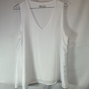 Cato Stretch Camisole Tank Top Women White Sleeveless Nylon Spandex Shell